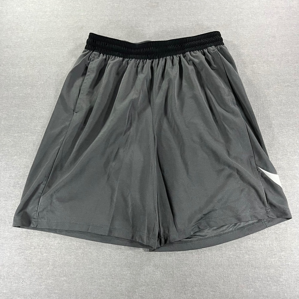 Nike Dri-FIT Basketball Shorts Mens XXL Dark Grey Black Oversized Swoosh Mesh